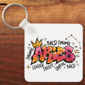 Aries Zodiac Graffiti Sleutelhanger (Voorkant)
