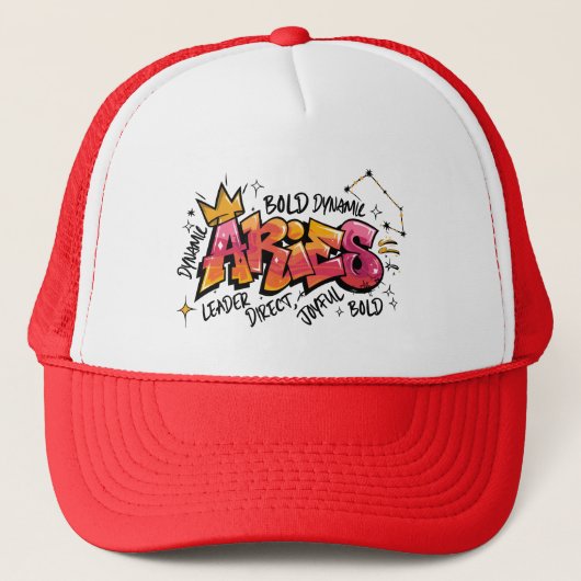 Aries Zodiac Graffiti  Trucker Pet (Voorkant)
