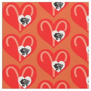 Aries Zodiac Heart Stof