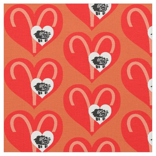 Aries Zodiac Heart Stof (Close Up)