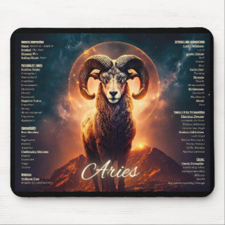 Aries Zodiac Muismat - Bold Ram Design met Arie