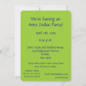Aries Zodiac Party Invitation/Astrology Kaart (Achterkant)
