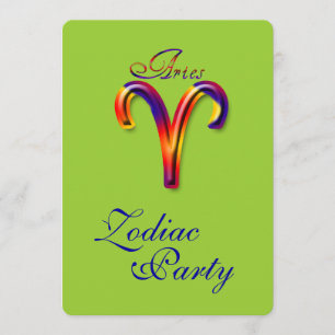 Aries Zodiac Party Invitation/Astrology Kaart