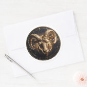 Aries Zodiac Ram Ronde Sticker (Envelop)