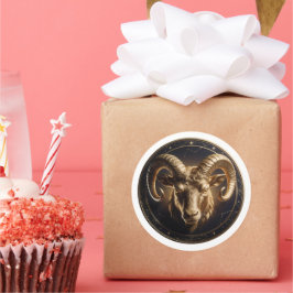 Aries Zodiac Ram Ronde Sticker