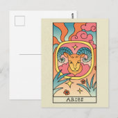 Aries Zodiac Sign Abstract Art  Briefkaart (Voorkant / Achterkant)