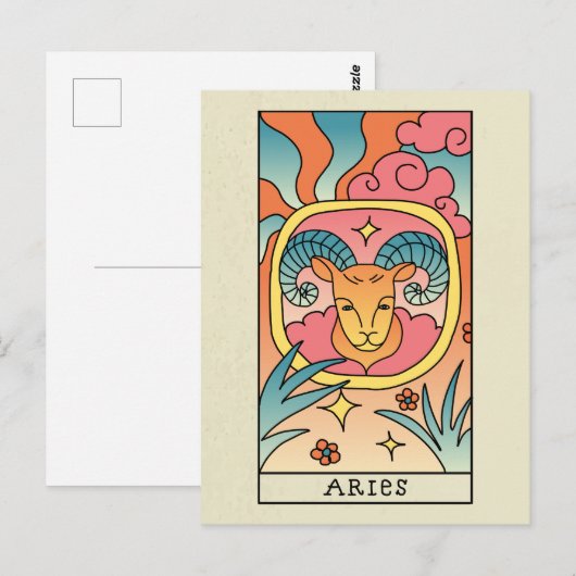 Aries Zodiac Sign Abstract Art  Briefkaart (Voorkant / Achterkant)