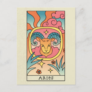 Aries Zodiac Sign Abstract Art  Briefkaart