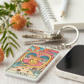 Aries Zodiac Sign Abstract Art  Sleutelhanger (Voorkant Rechts)