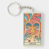Aries Zodiac Sign Abstract Art Sleutelhanger (Voorkant)