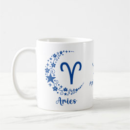 Aries Zodiac Sign Astrology Birthday Blue White Koffiemok