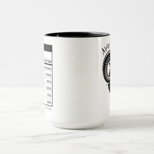 Aries Zodiac Sign Astrology Nutrition Facts Mok (Midden)