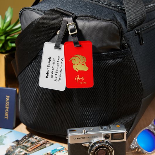 Aries Zodiac Sign Bagagelabel (Voorkant /achterkant)