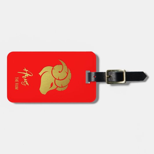 Aries Zodiac Sign Bagagelabel (Voorkant horizontaal)