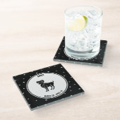 Aries Zodiac Sign, Black & White Glass Onderzetter Glazen Onderzetter (Schuin)