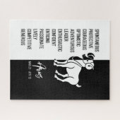 Aries Zodiac Sign, Black & White Jigzaag Puzzle Legpuzzel (Horizontaal)