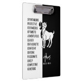 Aries Zodiac Sign Black & White klembord (Rechts)