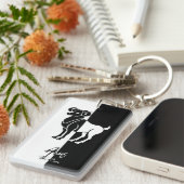 Aries Zodiac Sign, Black & White Sleutelhanger (Voorkant Rechts)
