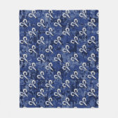Aries Zodiac Sign Blue Digital Camouflage Fleece Deken (Voorkant)