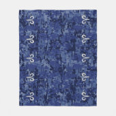 Aries Zodiac Sign Blue Digital Camouflage Fleece Deken (Voorkant)