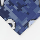 Aries Zodiac Sign Blue Digital Camouflage Fleece Deken (Hoek)