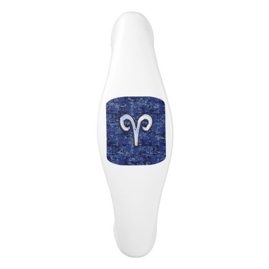 Aries Zodiac Sign Blue Digital Camouflage Keramische Kastgreep (Voorkant)