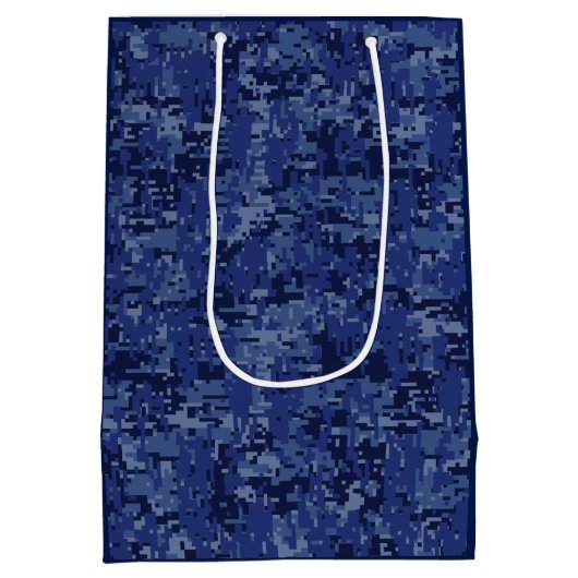 Aries Zodiac Sign Blue Digital Camouflage Medium Cadeauzakje (Achterkant)