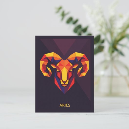 Aries Zodiac Sign Briefkaart (Staand voorkant)