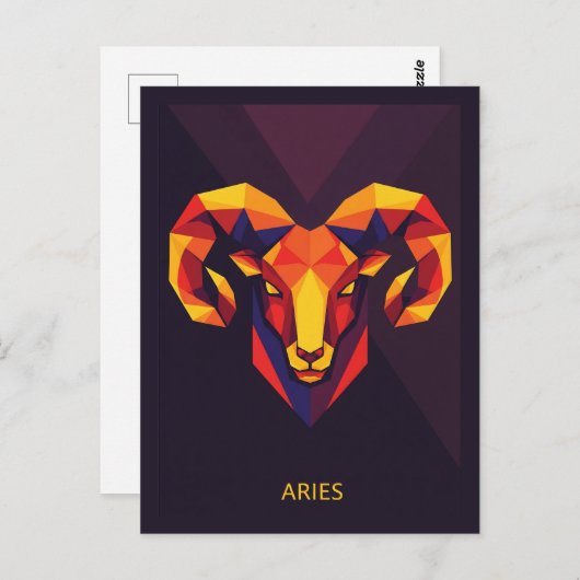 Aries Zodiac Sign Briefkaart (Voorkant / Achterkant)