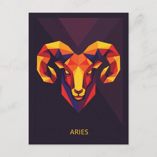 Aries Zodiac Sign Briefkaart (Voorkant)