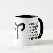 Aries Zodiac Sign ("de ram") Mok (Voorkant rechts)