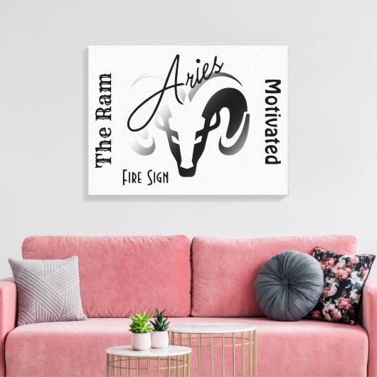Aries Zodiac Sign en Symbool Canvas Afdruk (Insitu (Woonkamer))