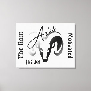 Aries Zodiac Sign en Symbool Canvas Afdruk
