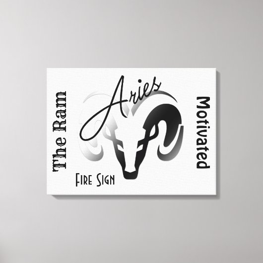 Aries Zodiac Sign en Symbool Canvas Afdruk (Voorkant)