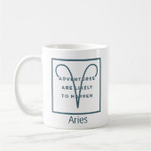 Aries Zodiac Sign Fun Quote in Blue and White Koffiemok (Links)