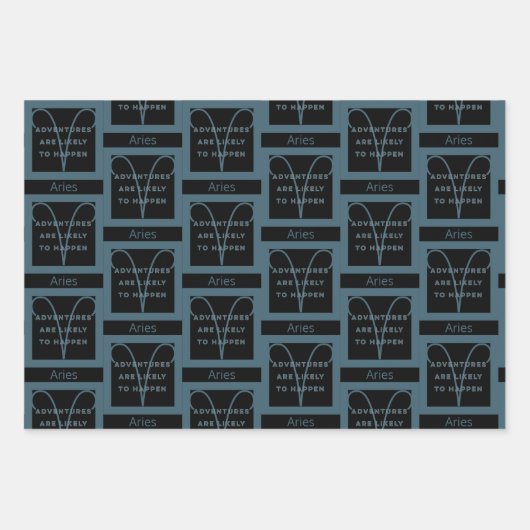 Aries Zodiac Sign Fun Quote in Blue Text Birthday Inpakpapier Vel (Voorkant 3)