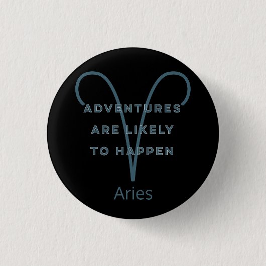 Aries Zodiac Sign Fun Quote in Blue Text Birthday Ronde Button 3,2 Cm (Voorkant)