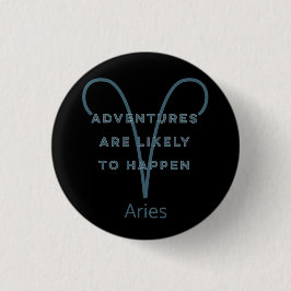 Aries Zodiac Sign Fun Quote in Blue Text Birthday Ronde Button 3,2 Cm