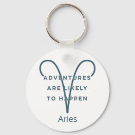 Aries Zodiac Sign Fun Quote in Blue Text Birthday Sleutelhanger