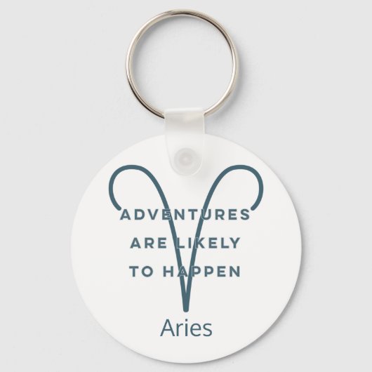 Aries Zodiac Sign Fun Quote in Blue Text Birthday Sleutelhanger (Voorkant)