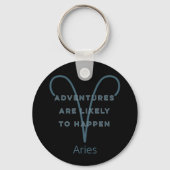 Aries Zodiac Sign Fun Quote in Blue Text Birthday Sleutelhanger (Achterkant)