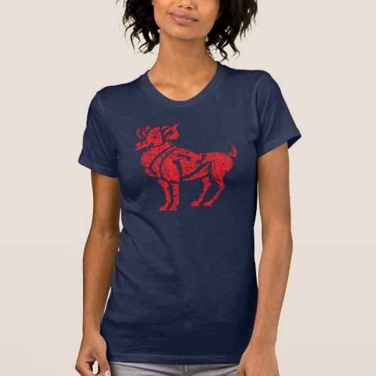 Aries Zodiac Sign Grunge 21 maart - 19 april T-shirt (Voorkant)