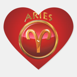 Aries Zodiac Sign Hart Sticker
