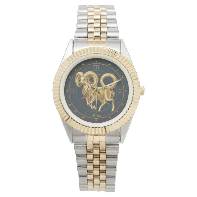 Aries Zodiac Sign Horloge (Voorkant)