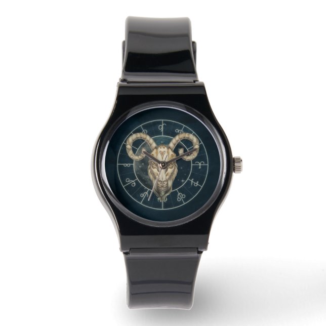 Aries Zodiac Sign Horloge (Voorkant)