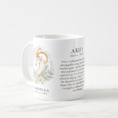 Aries Zodiac Sign Horoscope Personalized Gift Koffiemok (Voorkant links)
