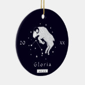 Aries Zodiac Sign Horoscope Symbool Name & Year Ce Keramisch Ornament (Rechts)