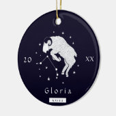 Aries Zodiac Sign Horoscope Symbool Name & Year Ce Keramisch Ornament (Links)