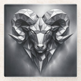 Aries zodiac sign masculine style glazen onderzetter