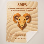 Aries Zodiac Sign Modern 3D Affirmation  Sherpa Deken (Voorkant)